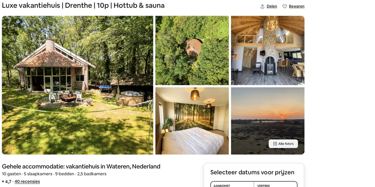 Airbnb-advertentie van vakantiehuis De Paddestoel na optimalisatie